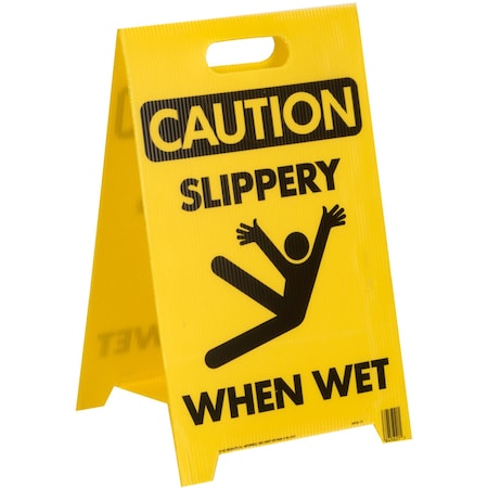 Hy-Ko Caution Slippery When Wet Sign 12" x 20", 5PK B00562
